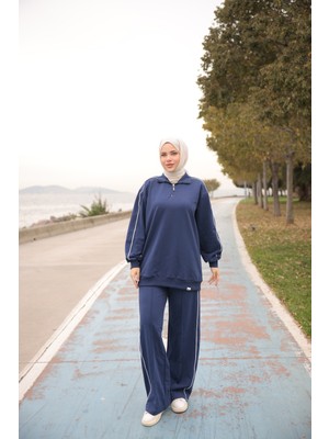 MİMİ LUXURY WEAR Kadın Şık Tesettür Eşofman Takımı Fermuarlı & Alt Üst Takım 524