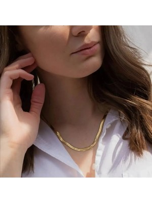 Lente Aksesuar Çelik Italyan Ezme Zincir Kolye