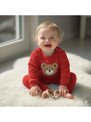 Ayıcıklı Bebek Takımı | Yakadan Çıtçıtlı Body | %100 Pamuklu Kolay Giyim