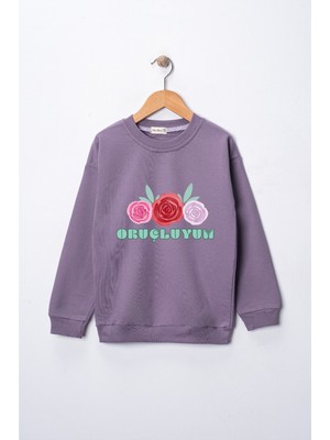 Dekim Moda Sweatshirt Kız Çocuk "oruçluyum" Baskılı Pamuklu