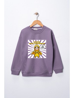 Dekim Moda Sweatshirt Kız Çocuk "ramazan Süper Kahramanları Dürüst" Baskılı Pamuklu