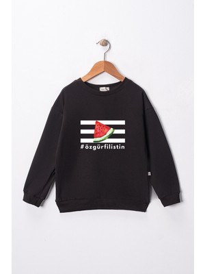 Dekim Moda Sweatshirt Çocuk "özgür Filistin" Baskılı Pamuklu