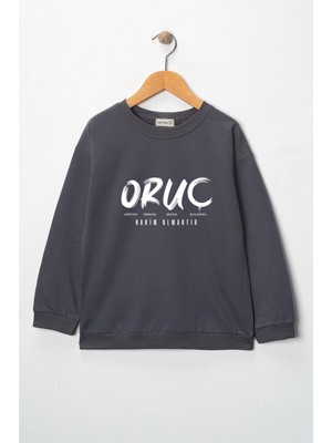 Dekim Moda Sweatshirt Çocuk "oruç" Baskılı Pamuklu