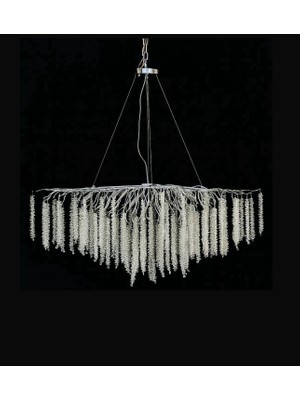 LED Yeni Model 100 cm Ağaç Kristal Lüx Salon Avize Krom Ithal Kasa