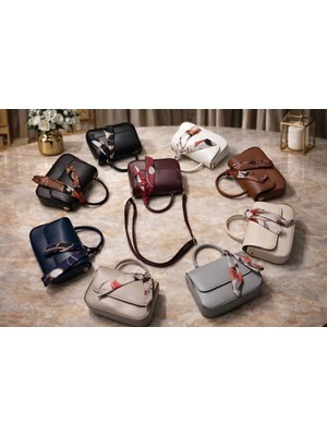 Adım Moda Fular Detaylı Mini Kadın El ve Omuz Çantası – Lüks Tasarım