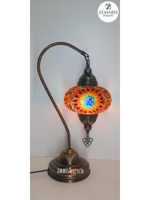 Zemaris Hediyelik El Yapımı Otantik Mozaik Kuğu/abajur(Büyük Camlı)