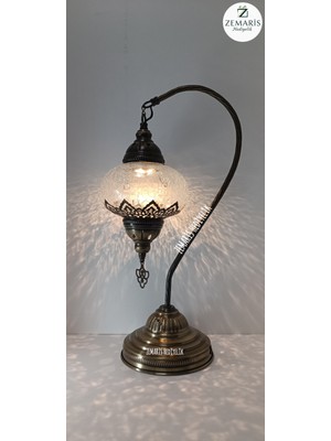 Zemaris Hediyelik El Yapımı Şarjlı Otantik Abajur Kuğu