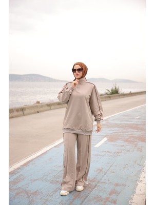 MİMİ LUXURY WEAR Kadın Şık Tesettür Eşofman Takımı Fermuarlı & Alt Üst Takım 524