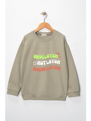 Dekim Moda Sweatshirt Çocuk "oruçluyum, Mutluyum" Baskılı Pamuklu