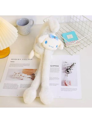 Cinnamoroll Beyaz Peluş Sesli Hareketli Oynar Kulaklı Kulaklık Kışlık Genç Kız Erkek Çocuk Hediyelik