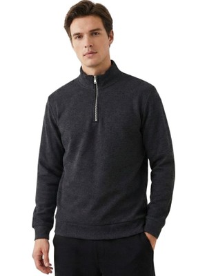 Trender Dik Yaka Selanik Erkek Sweat 5116 Antrasit