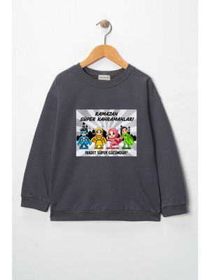 Dekim Moda Sweatshirt Çocuk "ramazan Süper Kahramanları" Baskılı Pamuklu