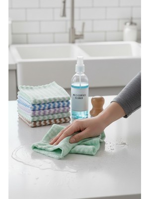 Gül Ev Tekstil Ürünleri 6'lı Premium Mikrofiber Temizlik Bezi Seti - Ultra Emici Dokulu - Tüm Yüzeyler Için Özel Seri
