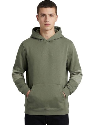 Trender Kapüşonlu Kol Parçalı Kanguru Cep 3 Iplik Erkek Sweat 5731 Haki