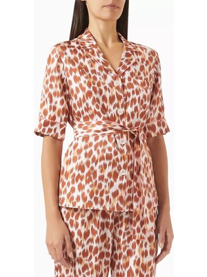 Eres Tlemeda Ipek Twill Kırmızı Gömlek Lüks ve Zarif Ev Giyimi