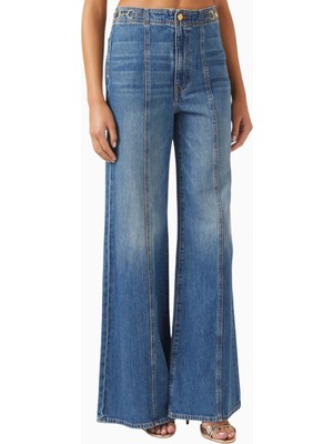 Ulla Johnson Delphine High-Rise Jeans, Lüks Mavi Denim Pantolon