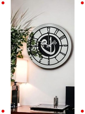 MarkEntegra 46 cm Ayna Efektli Dekoratif Duvar Saati - Şık Rakamlar