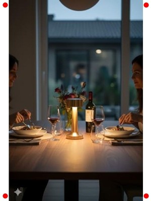 MarkEntegra Şarj Edilebilir Dokunmatik Masa Lambası, 3 Renk Ayarı