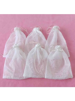 Fnt Desenli Tül Kese 15*20 cm Ebatında 12 Adettir Hediyelik Bohçalık Çeyizlik