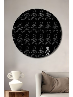 Teona Ahşap Bireysel Farklılık Baskı Ahşap Dekoratif Tablo Yuvarlak Duvar Tablosu