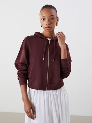 Lc Waikiki Yeni Sezon Kapüşonlu Kadın Fermuarlı Sweatshirt