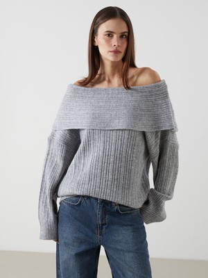 Lc Waikiki Yeni Sezon Kayık Yaka Kadın Triko Kazak