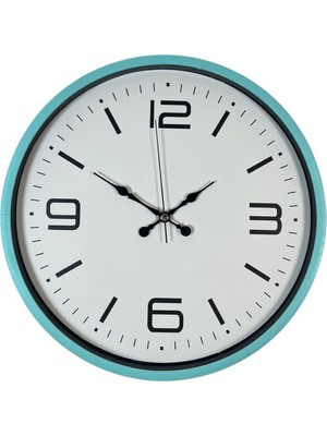 Zentime 36 cm Turkuaz Dekoratif Duvar Saati