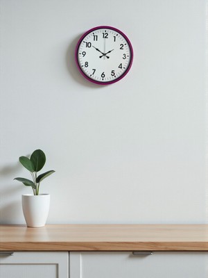 Zentime 36 cm Pembe Dekoratif Duvar Saati