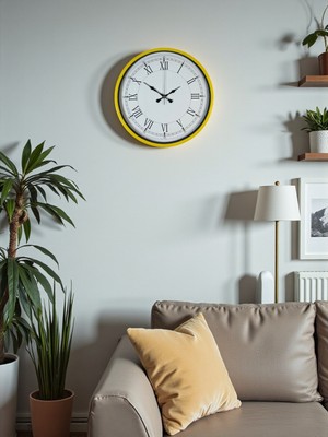 İlk El Grup Zentime 36 cm Sarı Dekoratif Duvar Saati