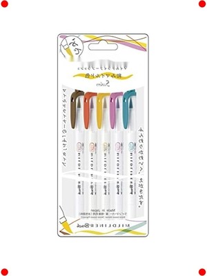 MarkEntegra Çift Uçlu Pastel Tonlu Fırça Kalem Seti (5 Adet)