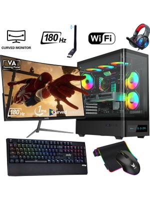İzoly Ventus 512 x Ryzen 7 5700X 32GB 1tb M.2 Nvme Rtx 3060 8gb 24" 180 Hz Oyuncu Masaüstü Bilgisayarı
