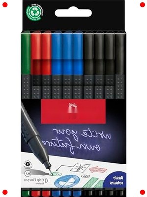 MarkEntegra Ince Uçlu Keçeli Kalem Seti, 10'lu, 0.4 mm