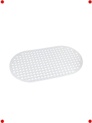 MarkEntegra Vantuz Kaydırmaz Banyo ve Küvet Paspası - Beyaz Oval
