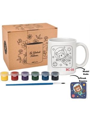 E-Hediyeci Kupa Bardak Boyama Seti - Çocuklara Hediye, Karne Hediyesi, Okul Hediyesi, Sömester Hediye, Doğum Günü Hediyesi Boyama Kupa Bardak
