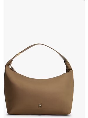 Tommy Hilfiger Kadın Th Go Hobo Metal Toka Detaylı Omuz Çantası - Kahverengi