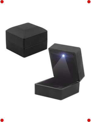 MarkEntegra Işıklı Tektaş Yüzük Kutusu, Sert Kapak, Evlilik Teklifi