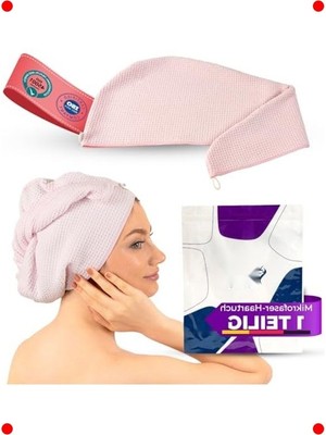 MarkEntegra Krofiber Hızlı Kuruyan Saç Bonesi - Pembe