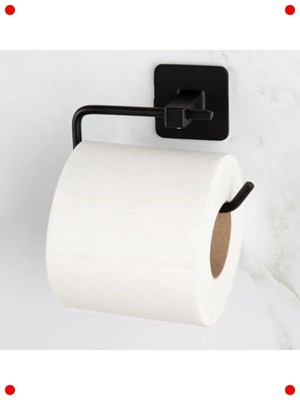 MarkEntegra Yapışkanlı Siyah Kare Tuvalet Kağıdı Askısı