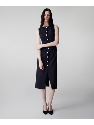 İpekyol Metal Düğme Aksesuarlı Elbise IW6250002386015