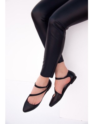 Fox Shoes Siyah Kadın Babet D726016909