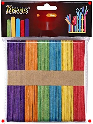 MarkEntegra Geniş Ahşap Renkli Dil Çubuğu (Abeslang) 50'li Paket