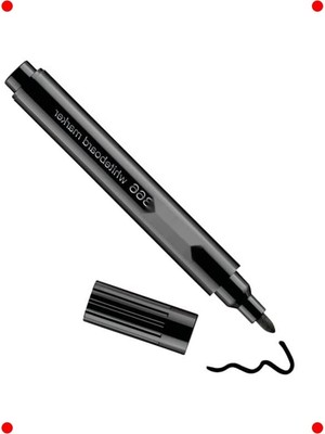 MarkEntegra Mini Beyaz Tahta Kalemi - Siyah 1 mm Uç