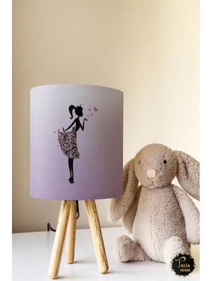 Talia Home Rengarenk Kelebek Desenli Çocuk Odası Abajur Masa Lambası TLAB-018