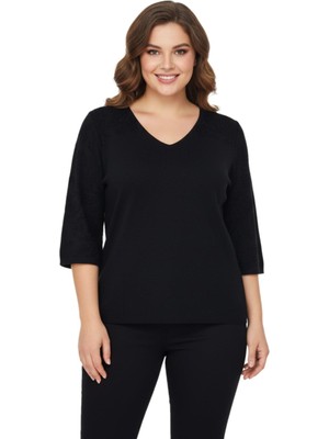 Lavella Kadın V Yaka Yaka Truva Kol Kazak BGL-ST05081