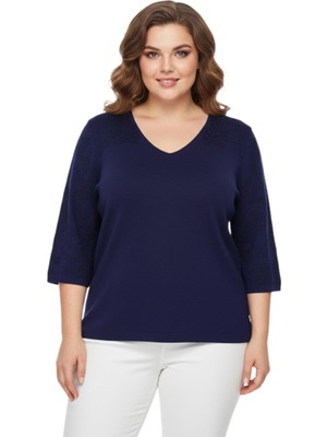 Lavella Kadın V Yaka Yaka Truva Kol Kazak BGL-ST05081