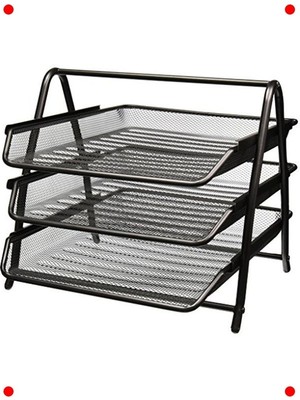 MarkEntegra 3 Katlı Metal Masaüstü Belge Düzenleyici - Siyah