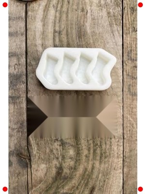 MarkEntegra Mini Dilek Çorabı Silikon Mum Kalıbı, 4'lü