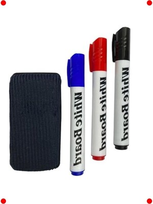 MarkEntegra Beyaz Tahta Kalem ve Silgi Seti - 3 Renk