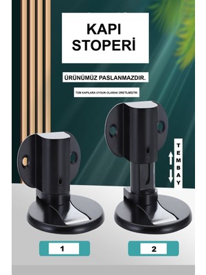 Tembay Siyah Mıknatıslı Metal Kapı Stoperi Akılı Kapı Tamponu Yapışkanlı Kapı Stoperi Vidalı Kapı Stoperi Stok Kodu: KS16,50