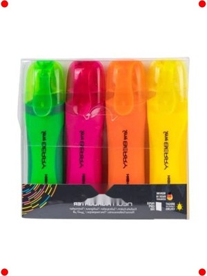 MarkEntegra Neon Fosforlu Kalem Seti - 4'lü Paket